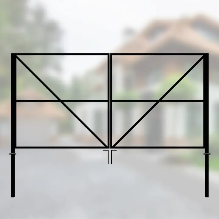 Каркас распашных ворот 2х4 + 2 столба 60х60х2